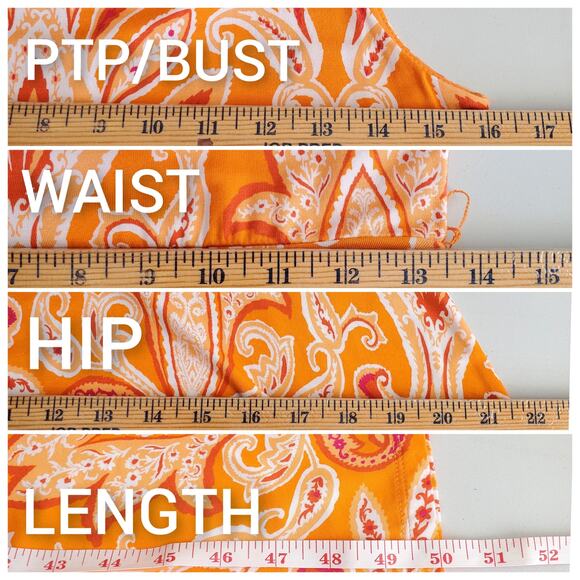 Loft Orange Paisley Midi Tank Dress S Tropical Summer Coastal Wedding Guest - Picture 8 of 9